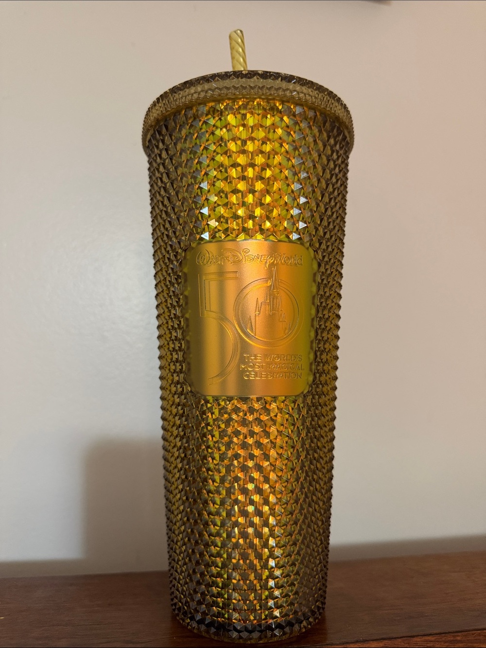 Starbucks Walt Disney world 50th Metallic Gold Studded Tumbler